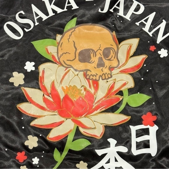 REASON BRAND STREET WEAR men’s nylon puffer bomber jacket Osaka Japan Graphic M - Picture 6 of 15